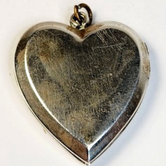 Vintage Silver Tone Masonic Heart Locket Pendant - Picture 2 of 7